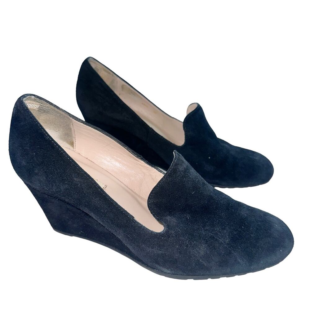 LK Bennett suede black wedge shoes size 39 US 8